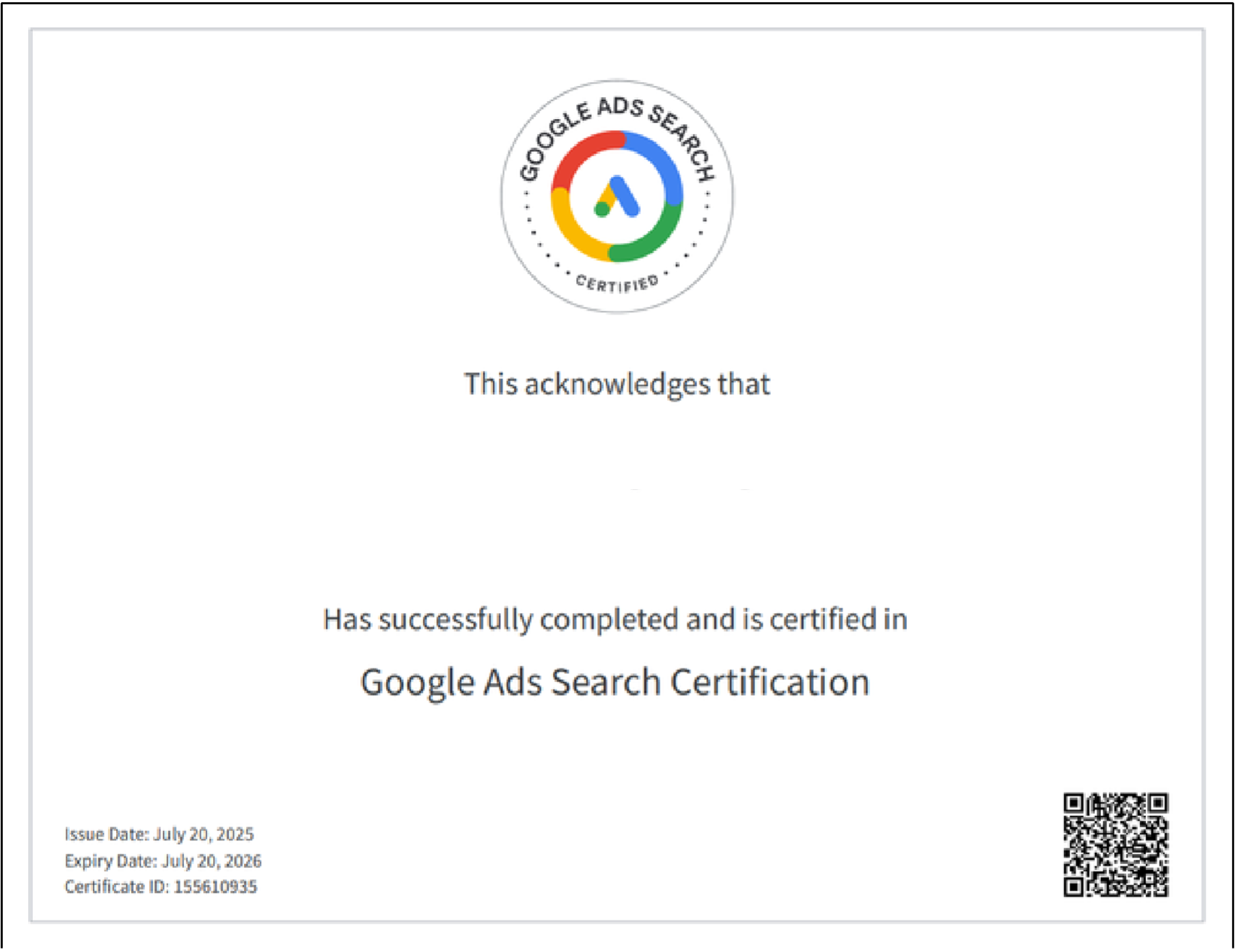 Google Ads Search Certification